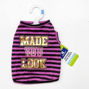 NEW Top Paw Made You Look Striped Dog Tank Top